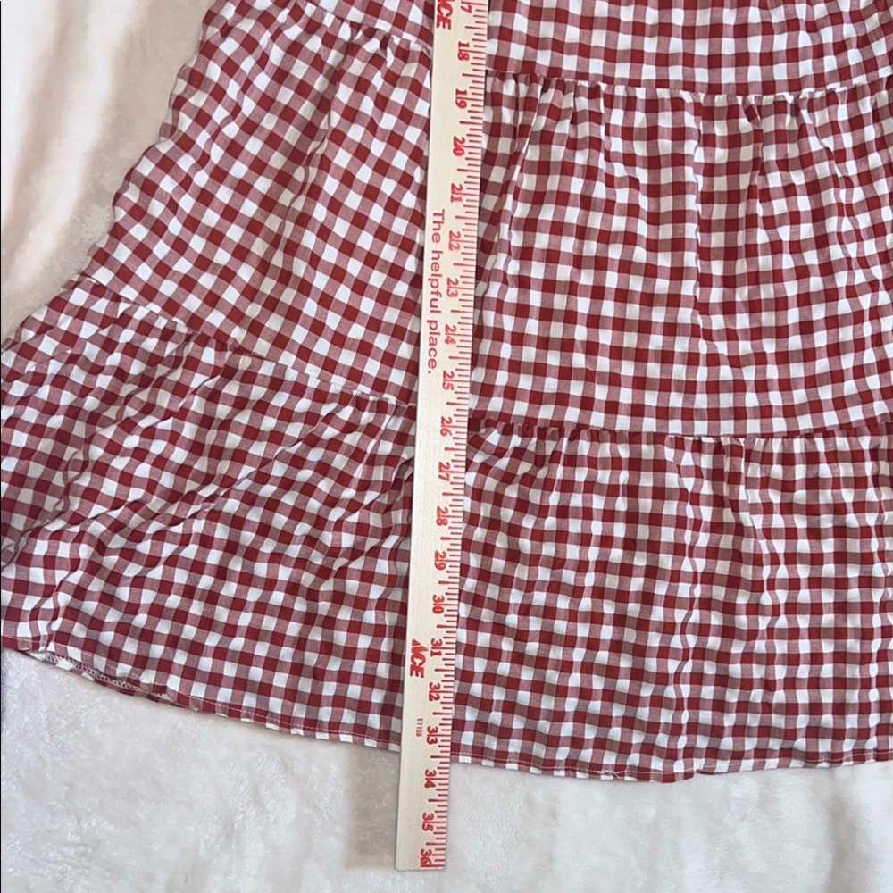 Red and White Tiered Flutter Sleeve Sundress - Picture 16 of 16